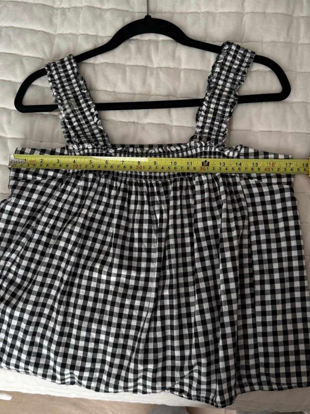 57. a.n.a Black and White Smocked Tank Top - Picture 5 of 5